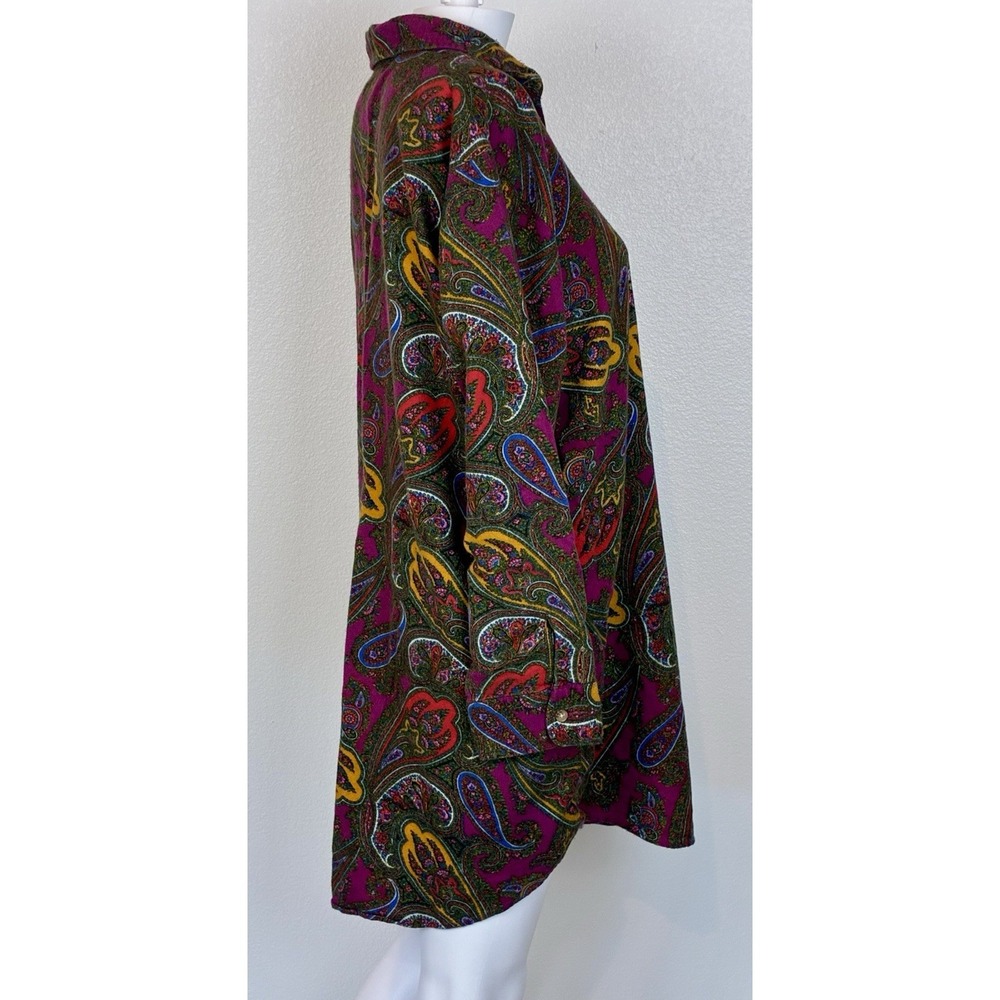 Ralph Lauren Cotton Flannel Pjs Night Shirt Pink Paisley Sleepshirt Nightie L - Picture 11 of 16